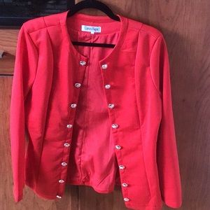 Coeur de Vague Red Military Blazer